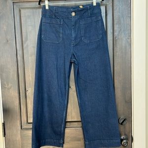 ANTHROPOLOGY COLETTE DENIM CROPPED WIDE LEG BY MAEVE